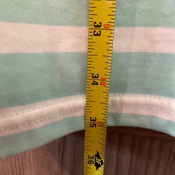 FRESTYLE BLUISH AND WHITE STRIPED  TANK DRESS SIZE L - Picture 3 of 6